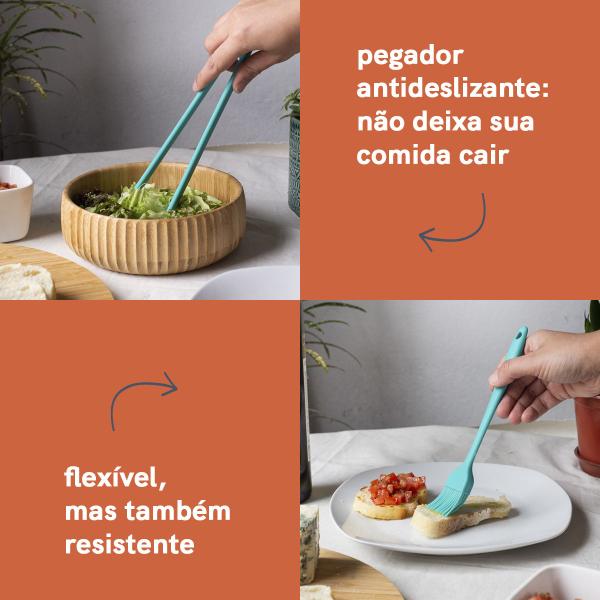 Imagem de Kit de Utensílios de Silicone com 8 Peças Verde - Oikos