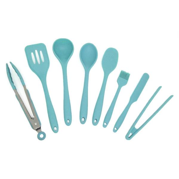 Imagem de Kit De Utensílios De Silicone Com 8 Peças Verde - Oikos