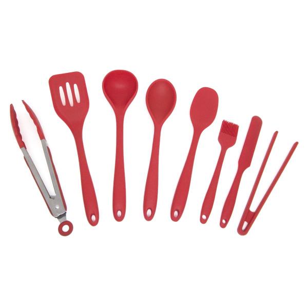 Imagem de Kit de Utensílios de Silicone com 8 Peças Vermelho - Oikos