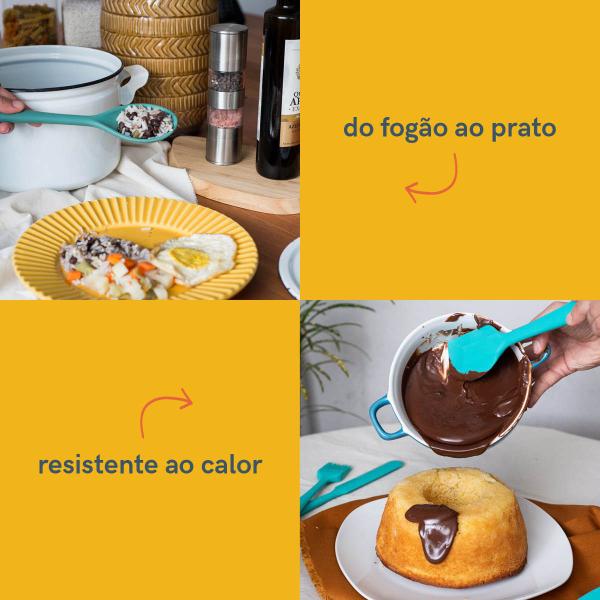 Imagem de Kit de utensílios de silicone verde oikos  7 peças