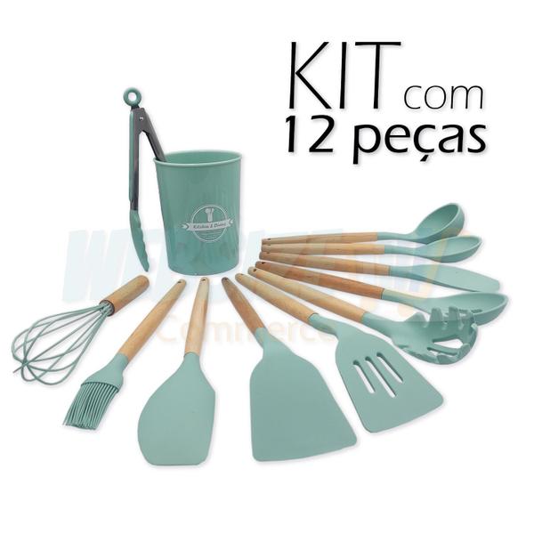 Imagem de Kit de utensilios em silicone cozinha Verde