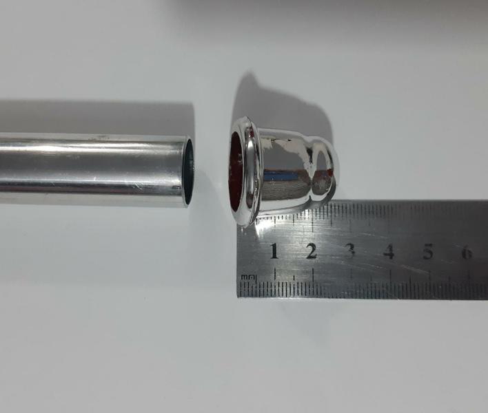 Imagem de Kit De VARÃO Para Cortina 2,00 metros SIMPLES 19mm Com Ponteiras ALUMÍNIO Cromado