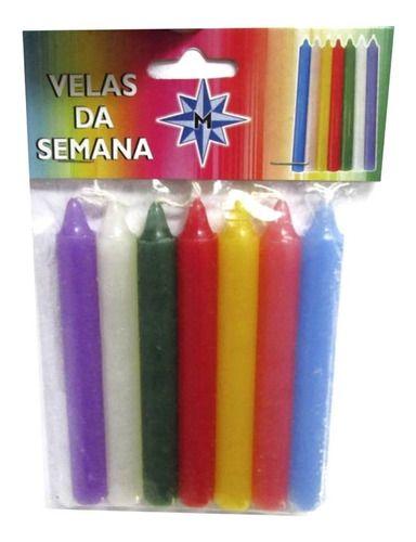 Imagem de Kit De Velas Da Semana Coloridas 12cm -  Unid