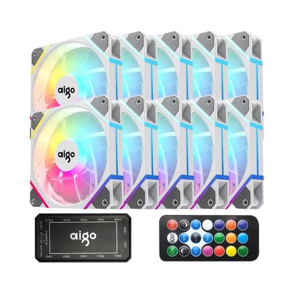 Imagem de Kit de Ventilador Aigo AM12 RGB - 120mm - Compatível com Refrigeração a Água