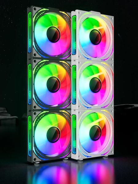 Imagem de Kit de Ventilador de Resfriamento RGB 3 em 1 - Sem Fio - 800-1800 RPM - Iluminação 360°