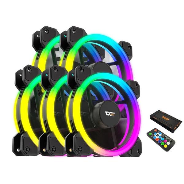 Imagem de Kit De Ventilador Para Caixa De Computador Rgb 120mm Darkflash Dr11 6pin Refrigerador De Água