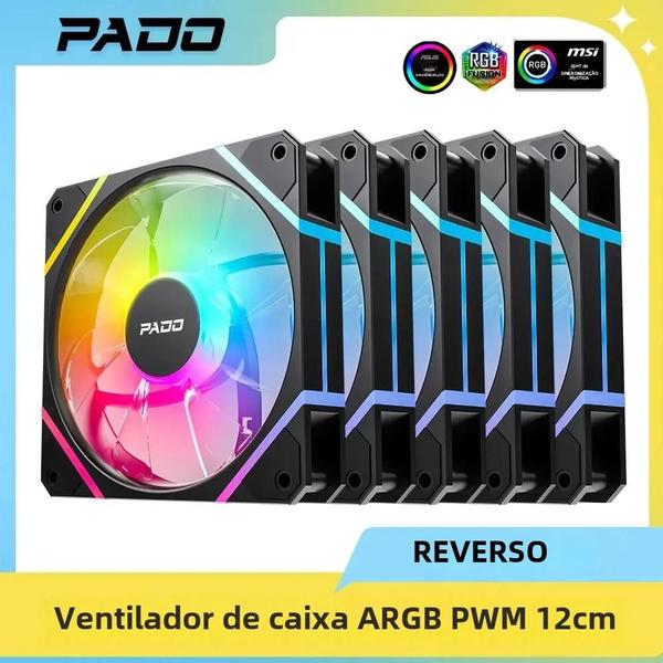 Imagem de Kit de Ventilador para Gabinete Aigo Pado G12 RGB 120mm - PWM 4pinos/ARGB 3pinos 5V