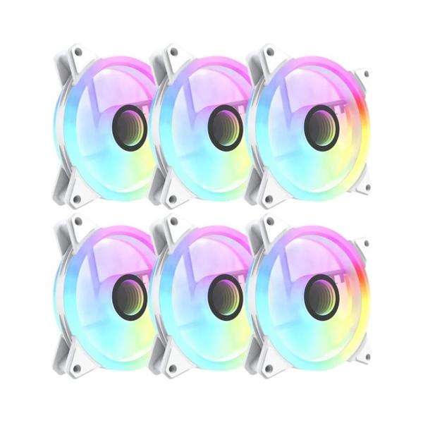 Imagem de Kit de Ventilador RGB 120mm Aigo AF12 Double Halo - 4Pin PWM para Gabinete de Computador