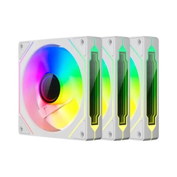 Imagem de Kit de Ventiladores ARGB TEUCER Prism4 Pro 12cm - 4/3 Pinos PWM e 5V RGB