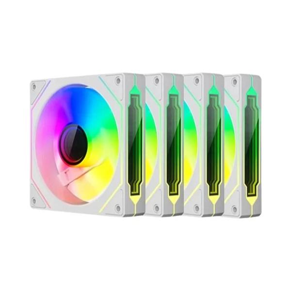 Imagem de Kit de Ventiladores ARGB TEUCER Prism4 Pro 12cm - 4/3 Pinos PWM e 5V RGB