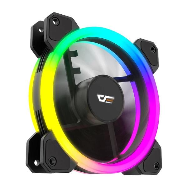 Imagem de Kit de Ventiladores Darkflash DR11 RGB/ARGB - Resfriamento Duplo com Anel de 6 LEDs