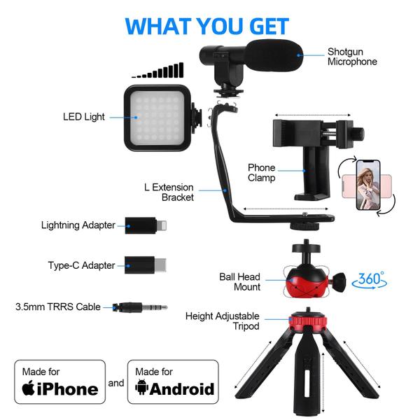 Imagem de Kit de vlog YJY YouTube Starter Kits Vlog para iPhone Android