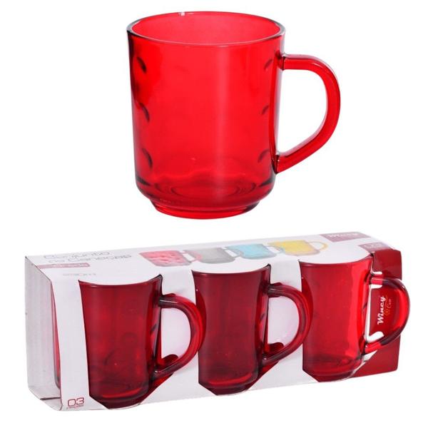 Imagem de Kit de Xícaras Para Café Com 3 Peças Jogo de Canecas de Vidro Colorida 230ml Chá e Café Conjunto de Canecas Breda Design Moderno Bubble Wincy