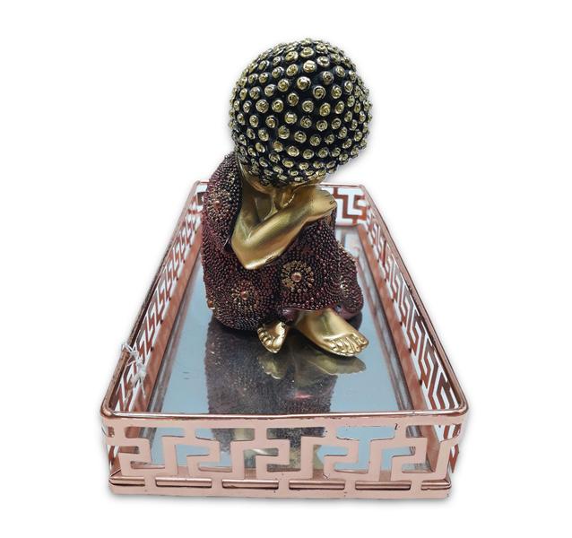 Imagem de Kit Decoração Buda da Sabedoria Buda Refletindo Com Bandeja