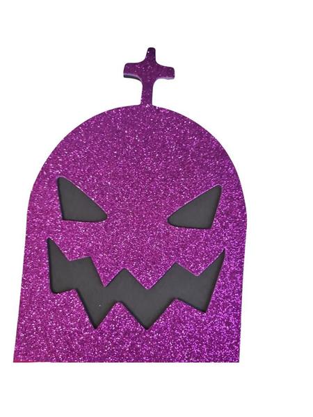 Imagem de Kit Decoração de Halloween 12 Lápides em Eva Glitter Sortido