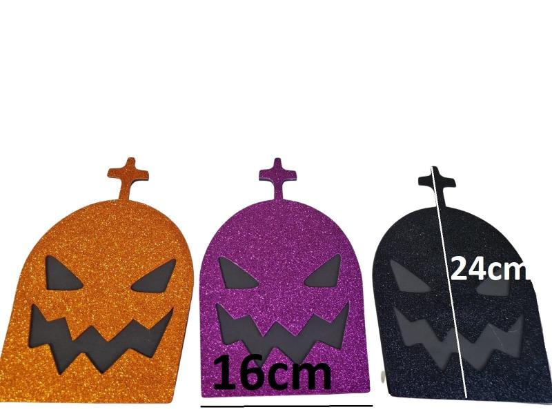 Imagem de Kit Decoração De Halloween 12 Lápides Em Eva Glitter Sortido