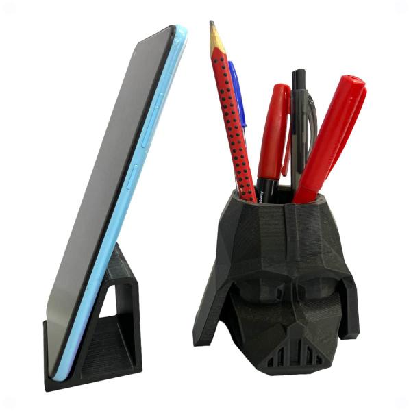 Imagem de Kit Decoração Escritório Darth Vader Geek Porta Celular Smatphone