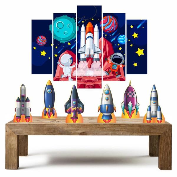 Imagem de Kit Decoração Festa Aniversário Astronauta Foguete Galáxia