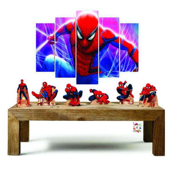 Imagem de Kit Decoração Festa Homem Aranha Super Herói Aranhaverso