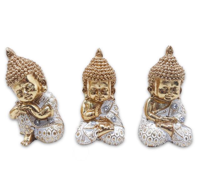Imagem de Kit Decoração Oriental Trio de Baby Budas da Sabedoria