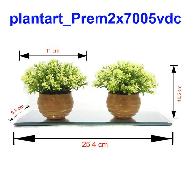 Imagem de Kit decoração plantas artificiais decorativas com base em espelho vaso vasinho falsa flor  conjunto plantartPrem2x