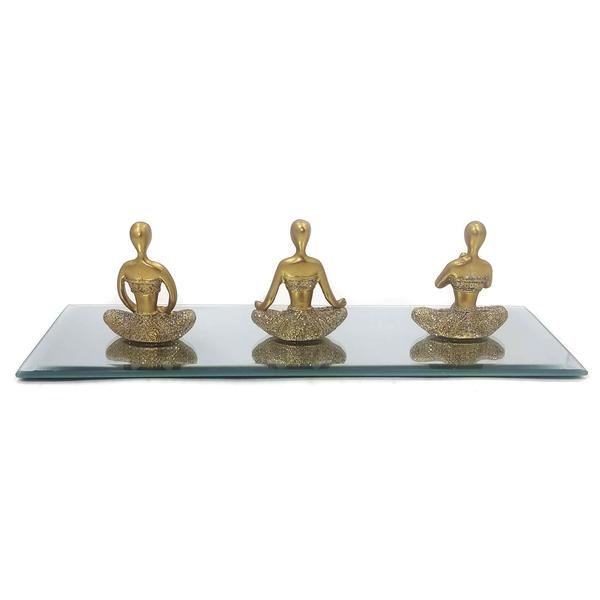 Imagem de Kit decoração Yoga com base em espelho meditação ioga conjunto decorativo