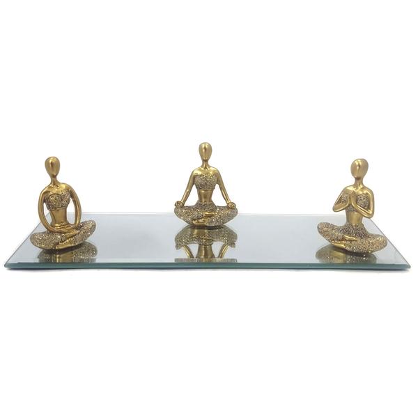 Imagem de Kit decoração Yoga com base em espelho meditação ioga conjunto decorativo