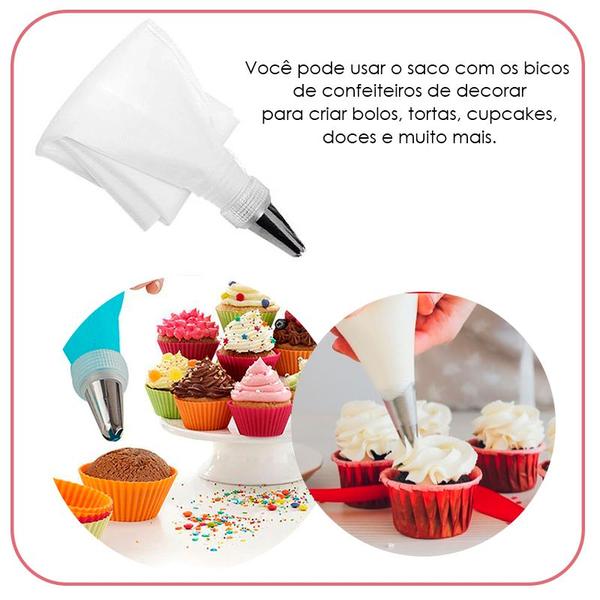 Imagem de Kit Decorador De Bolo 4 Bicos + Bisnaga P/ Cupcake Torta