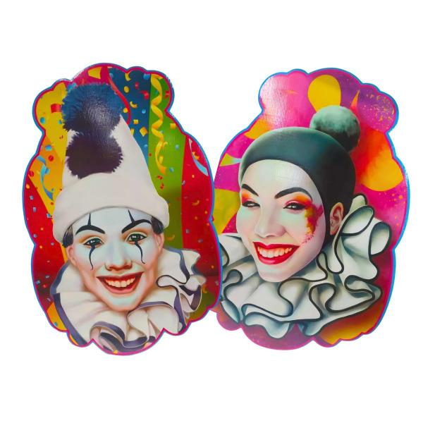 Imagem de Kit Decorativo Carnaval Pierrot e Colombina - 2 Itens