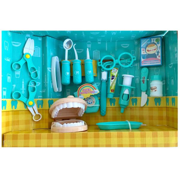 Imagem de Kit Dentista Infantil 16 Peças Fenix Brinquedo Infantil Odontologia Verde