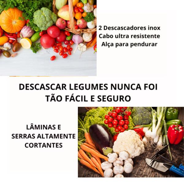 Imagem de Kit Descascador De Legumes e Frutas Metal Com 2 Peças