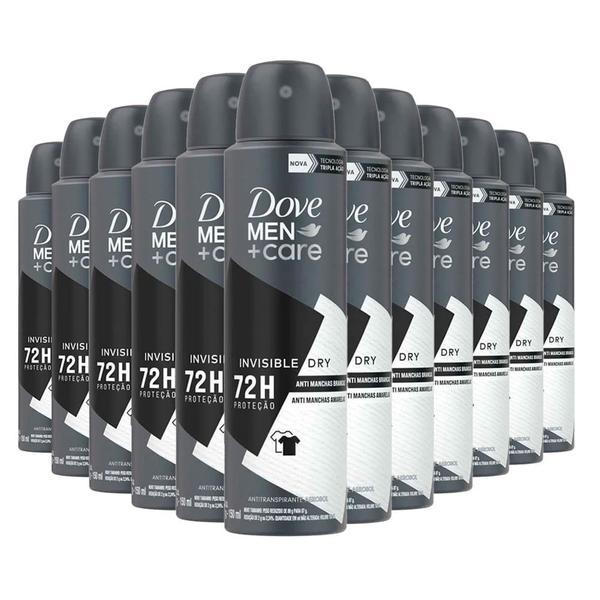 Imagem de Kit Desodorante Aerosol Dove Men Invisible Dry 89g/150ml - 12 Unidades