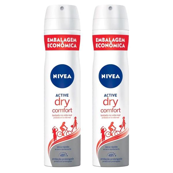 Imagem de Kit Desodorante Aerosol Nivea Dry Comfort 200ml - 2 unidades