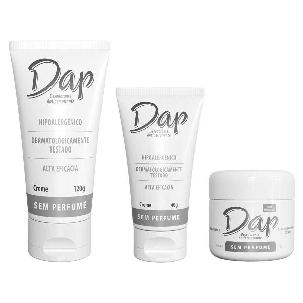 Imagem de Kit Desodorante Creme Sem Perfume Antitransp. DAP 40 55 120g