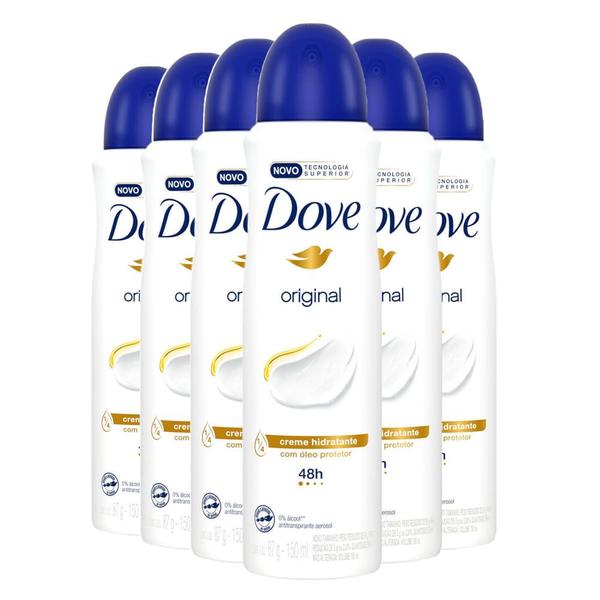 Kit Desodorante Dove Original Aerosol 150ml/89g - 6 Unidades Kit Desodorante Dove Original Aerosol 150ml/89g - 6 Unidades