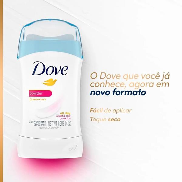 Imagem de Kit Desodorante Dove Stick Powder 45g - 5 Unidades