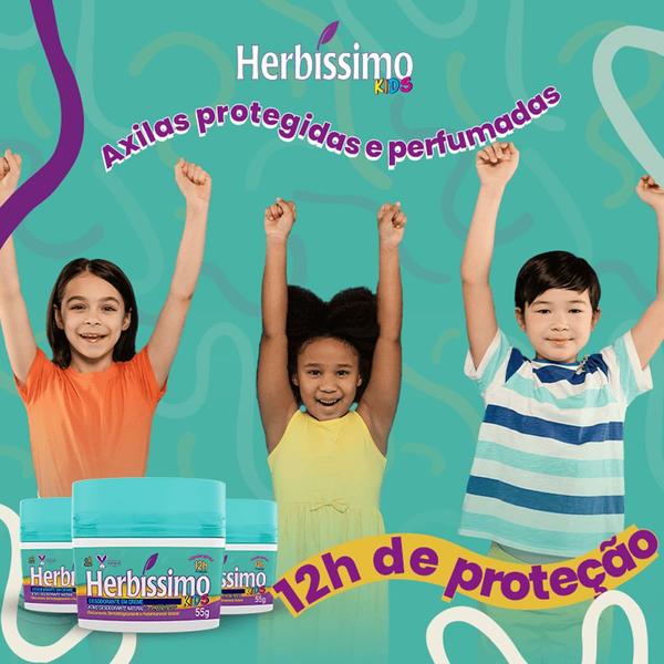 Imagem de Kit Desodorante Em Creme Herbíssimo Kids Prebiótico 55g - 4 Unidades