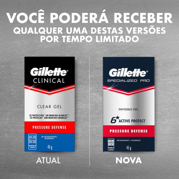 Imagem de Kit Desodorante Gillette Clinical Gel Pressure Defense 45g Com 2