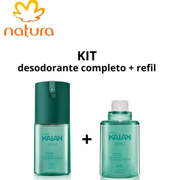 Imagem de Kit  desodorante  kaiak aero feminino100ml completo + refil