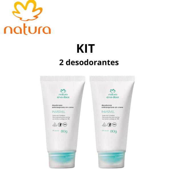 Imagem de Kit desodorante natura erva doce em creme-2 unidades