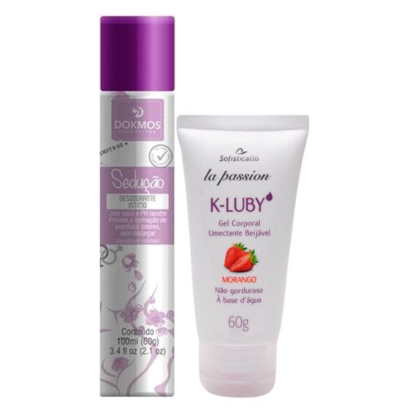 Imagem de Kit Desodorante Sedução Permita-se (roxo) + K-LUBY Gel Corporal Umectante Beijável Morango