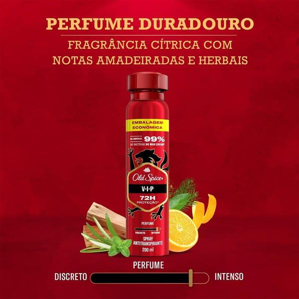 Imagem de Kit Desodorante Spray Antitranspirante Old Spice Vip 200ml - 4 Unidades