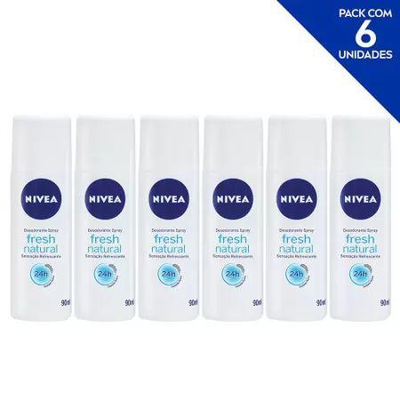 Imagem de Kit Desodorante Spray Nivea Fresh Natural 90ml c/06 unidades