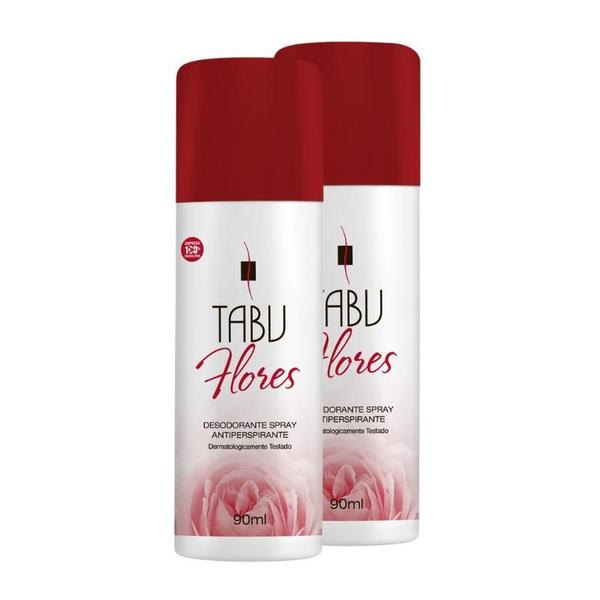 Imagem de Kit Desodorante Spray Tabu Flores 90Ml - 2 unidades