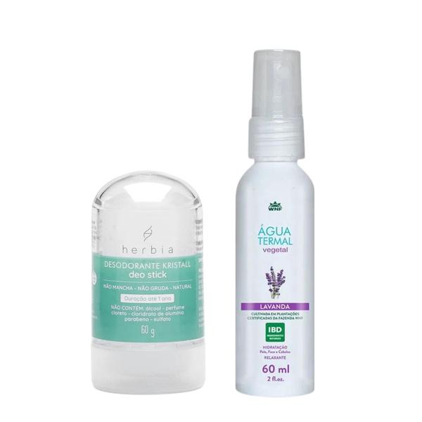 Imagem de Kit Desodorante Stick Cristal Natural Hérbia 60g e Água Termal Lavanda 60ml