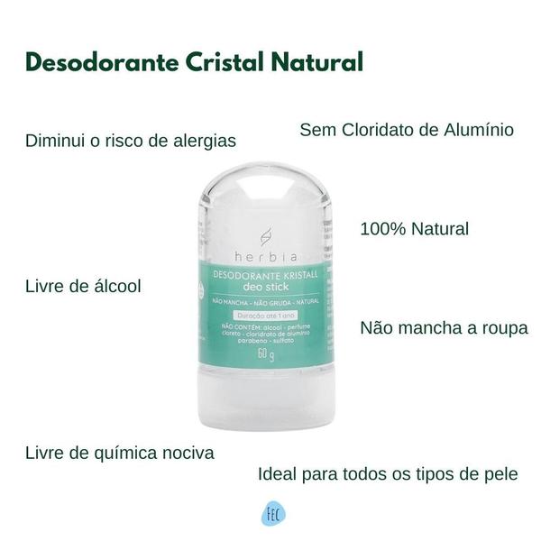 Imagem de Kit Desodorante Stick Cristal Natural Hérbia 60g e Água Termal Lavanda 60ml