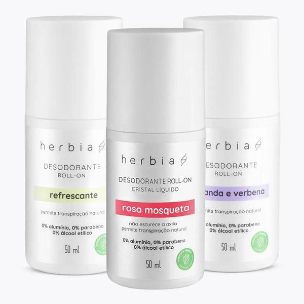 Imagem de Kit Desodorantes Naturais roll-on Herbia