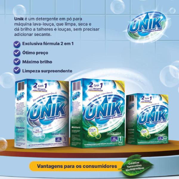 Imagem de Kit Detergente Para Máquina De Lavar Louças Unik Pó 3x1kg