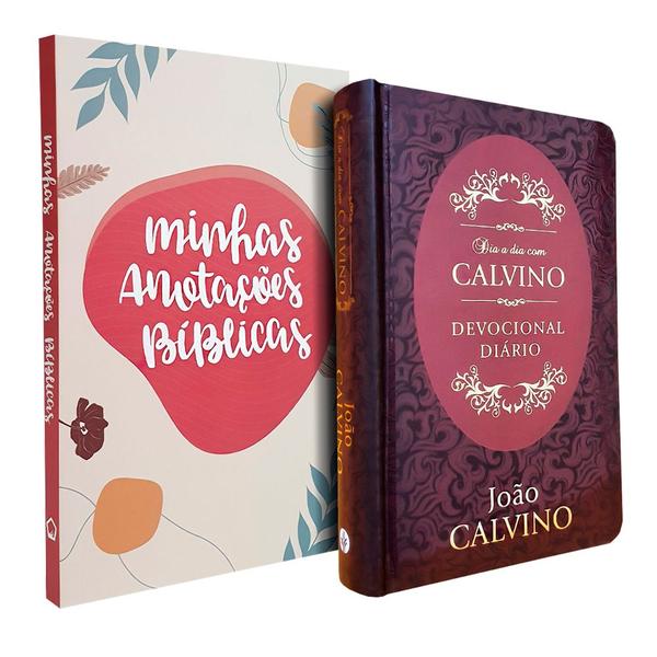 Imagem de Kit Dia a Dia com Calvino Capa Dura + Caderno Anotações Bíblicas Boho