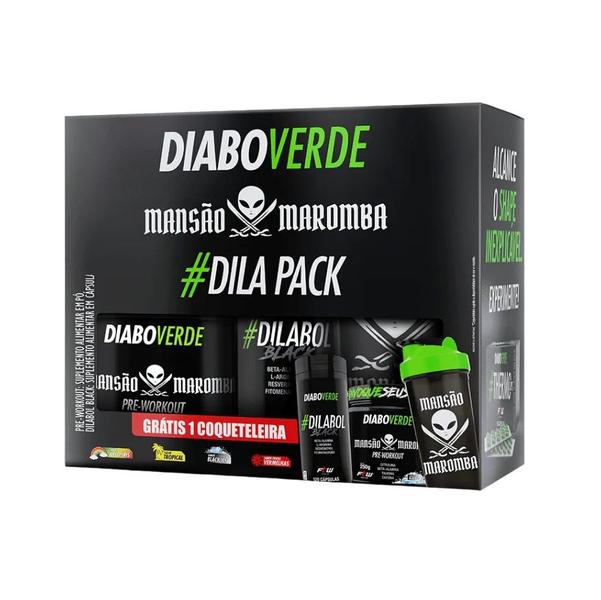 Imagem de Kit Diabo Verde Frutas Vermelhas 250g Dilabol Black Coqueteleira